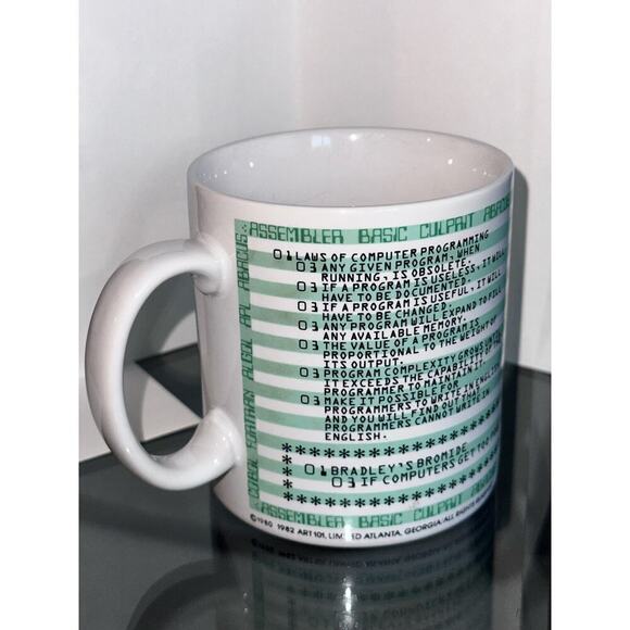 1980s Laws of Computer Programming Mug Kenneth Grooms Toscany Collection Japan - Picture 1 of 4
